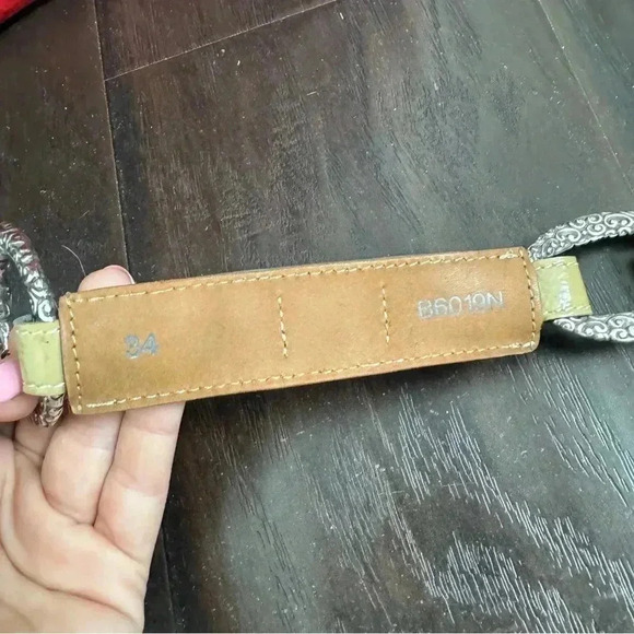 Vintage Brighton croc patent leather western latch belt Y2K boho 34 cowgirl - Picture 6 of 8